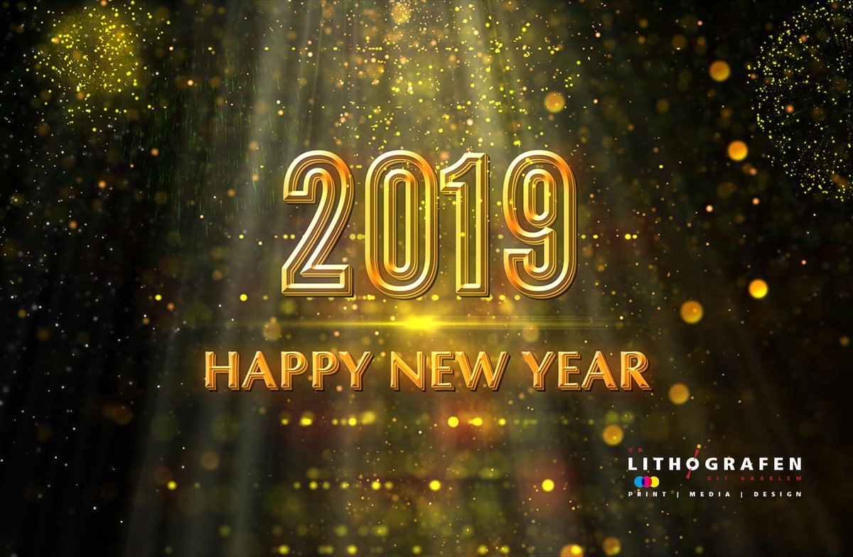 Lithografen's tweet photo. #happynewyear aan al onze volgers, klanten en relaties. Dat 2019 een mooi en gezond jaar mag worden! https://t.co/zDUaPMF0mQ