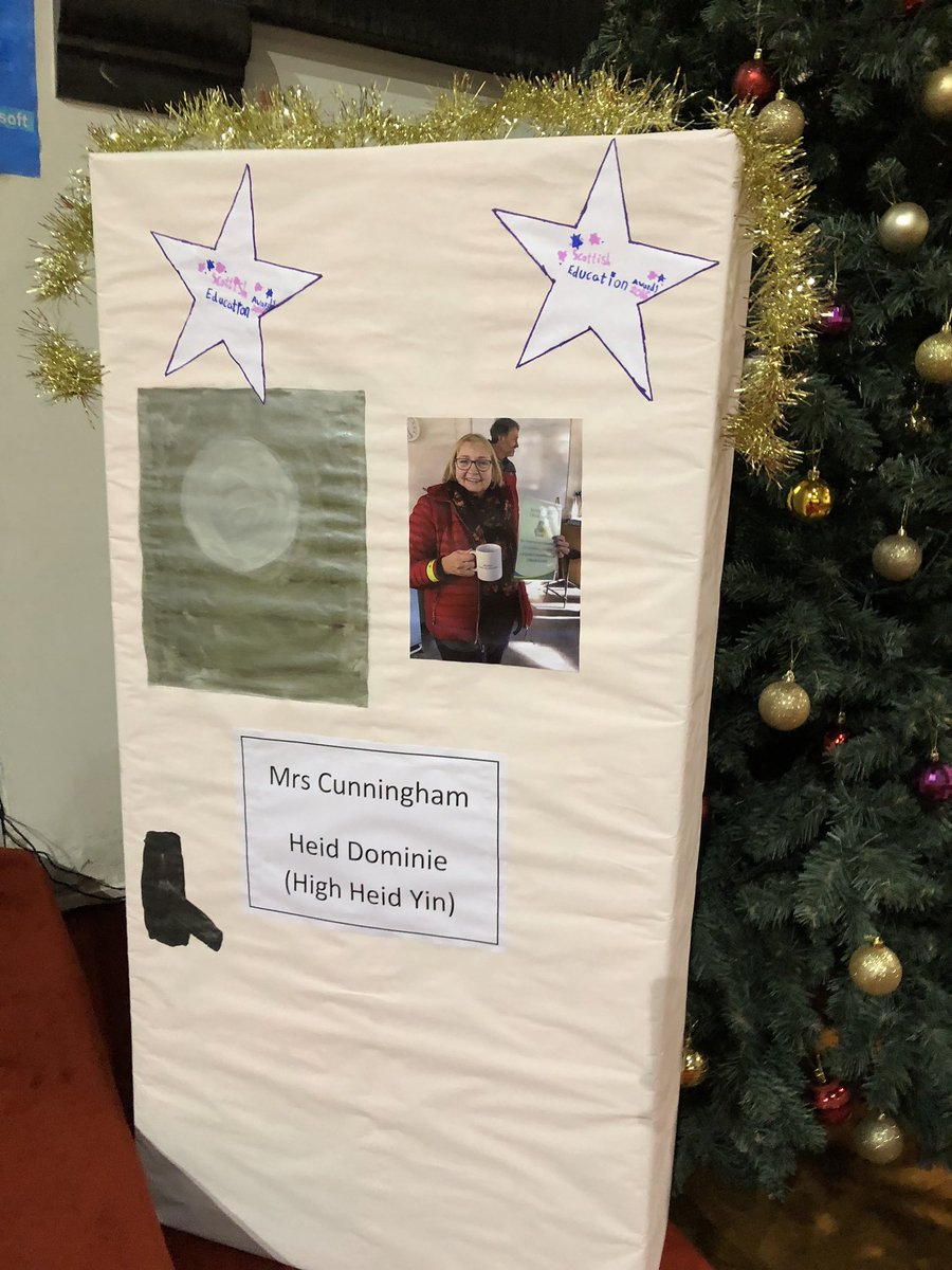 KirktonPS's tweet photo. December saw a visit from @elfontheshelf with a #ElfSTEAM challenge every day, finding Tinsel and Tea Towels in the dressing up box to tell the story of the Nativity and a celebration of our HT of 18 years, Mrs Cunningham, retiring after 43 years with @FifeEduTeam #KOL2018 https://t.co/OzNhkPmYhR