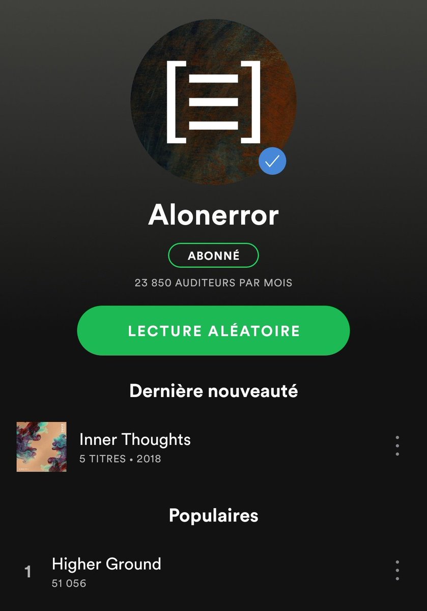 alonerrormusic's tweet photo. To perfectly end 2018, over 50k plays for Higher Ground on Spotify !!! 🎉🎉🎉 Thanks to all of you and happy New Year's Eve ! #alonerror #higherground #musicproducer #electronicdancemusic #Chillout https://t.co/xv6Xp7OTiX