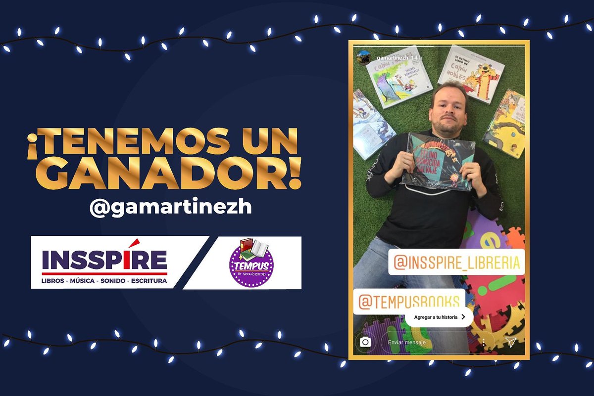 INSSPIRE_'s tweet photo. ¡TENEMOS UN GANADOR! 🌟
Nuestro concurso finalizó, y @gamartinezh es el ganador del bono que podrá redimir en cualquiera de nuestras tiendas por lo que más le insspíre.
¡Felicidades! Te esperamos por tu premio.
#Insspire @tempusBooks https://t.co/kHwQer3eFg