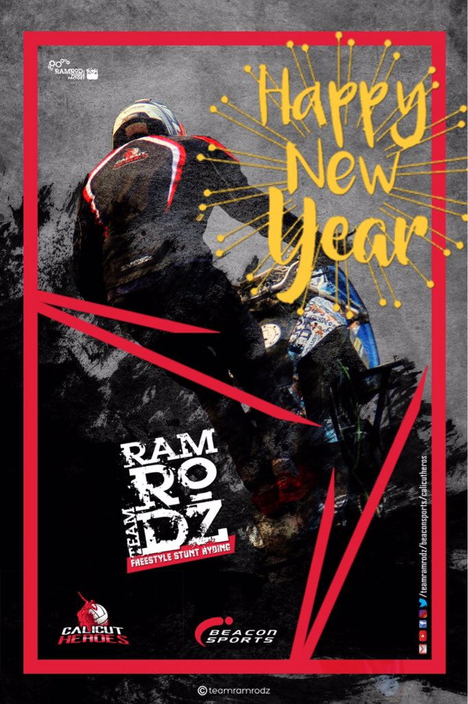 RAMRODzINDIA's tweet photo. Happy new year 2019 !!!!
 @CalicutHeroes @RAMRODz_PF #beaconsports https://t.co/c94rfSW2hw