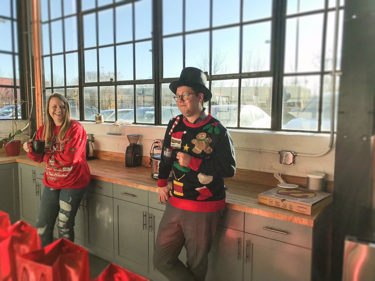 BeastDigital's tweet photo. Can you guess who won the ugly sweater competition at Beast HQ? 🎄 https://t.co/HKoHYZ15kc