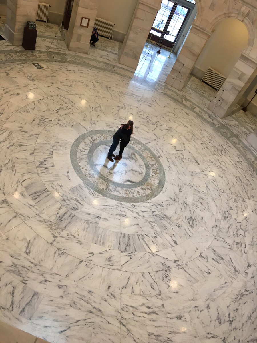 GarrettHaake's tweet photo. OMG! A couple just got engaged in the Russell Rotunda right behind/below me just before my live shot! https://t.co/hUcolMil8N