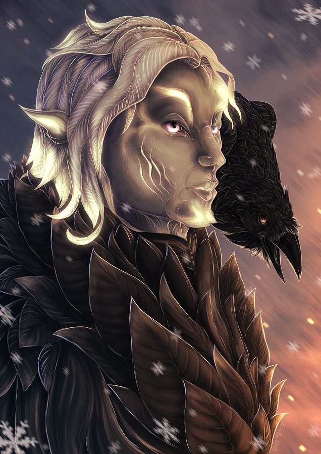 KingaRejmer's tweet photo. Something different this time... is it new December tradition? :D
Anyway, here's my first time drawing sylvari. :)
Faelnir The White with his pet, Belladonna.
Sponsored by @ArenaNet.
#GW2 #GuildWars2 #sylvari #digital #fanart #gw2character #snow #KiRe #hawkclash #ranger https://t.co/eM3xaH7nay