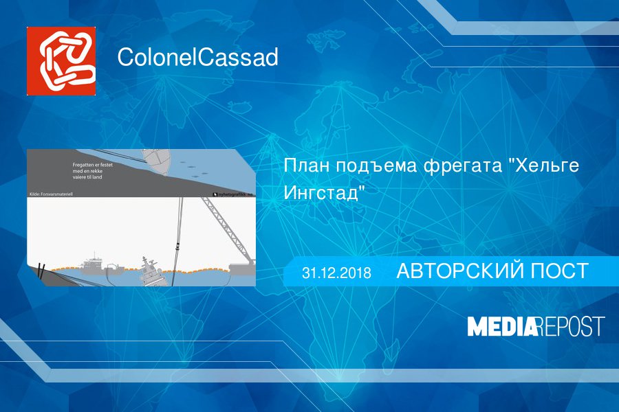 MediaRepost's tweet image. План подъема фрегата "Хельге Ингстад"  goo.gl/HoR5s8