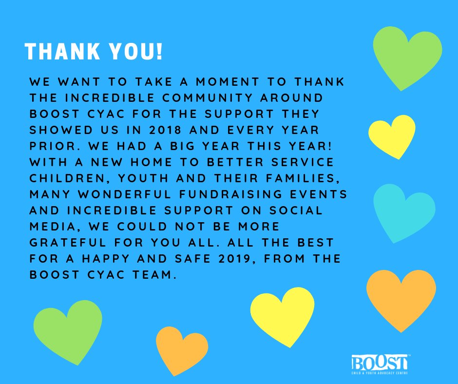 boostforkids's tweet photo. We had a big year this year! With a new home to better service children, youth and their families, many wonderful fundraising events and incredible support on social media, we could not be more grateful for you all. Thank the incredible community who supports #BoostCYAC! https://t.co/pHrwzxJXML
