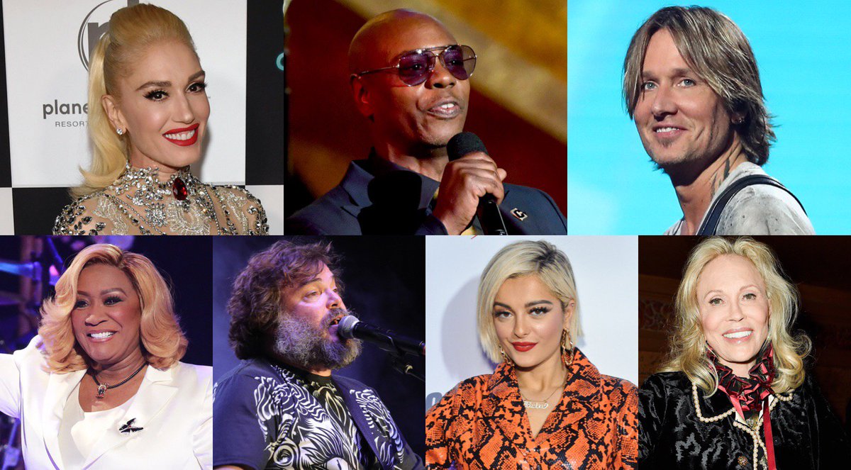 CNN's tweet photo. Joining New Year’s Eve Live with @AndersonCooper and @AndyCohen: @GwenStefani, Dave Chappelle, @KeithUrban, @MsPattiPatti Labelle, @JackBlack, @BebeRexha, Faye Dunaway, @CrissAngel and more. #CNNNYE starts at 8pm ET. https://t.co/EVvoEqe0Ai