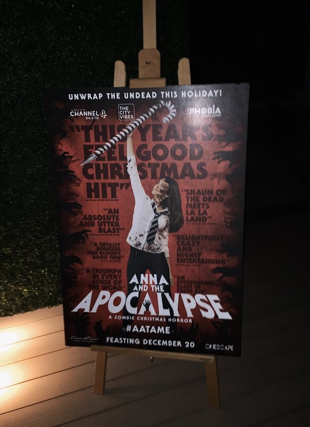 Chryziie's tweet photo. Watched #AnnaAndTheApocalypse ⭐️⭐️⭐️.5 And it’s a comedy, Christmas musical and Zombie apocalypse all rolled into one! The characters were entertaining and the unexpectedness of this movie is the uncertainty of which character is going to die next. #AATAME https://t.co/jSlUOvJ6rB