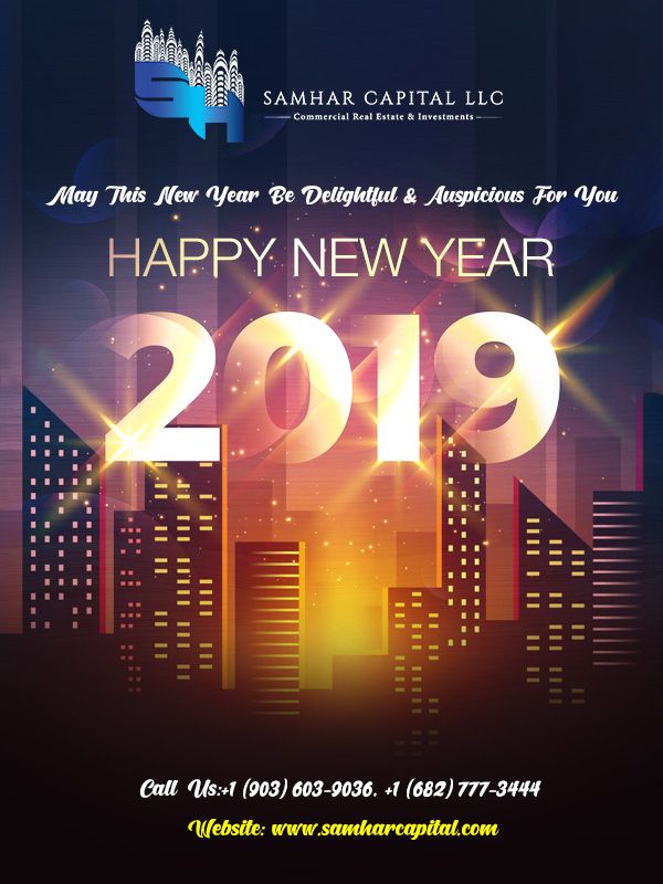 SamharCapital1's tweet image. May this year bring new happiness, new goals, new achievements and a lot of new inspirations on your life. Wishing you a year fully loaded with happiness.
Happy New Year 2019
#Happy #Newyear #2k19 #samharcapital #dallas #texas #USA
For more : buff.ly/2ESESrA
