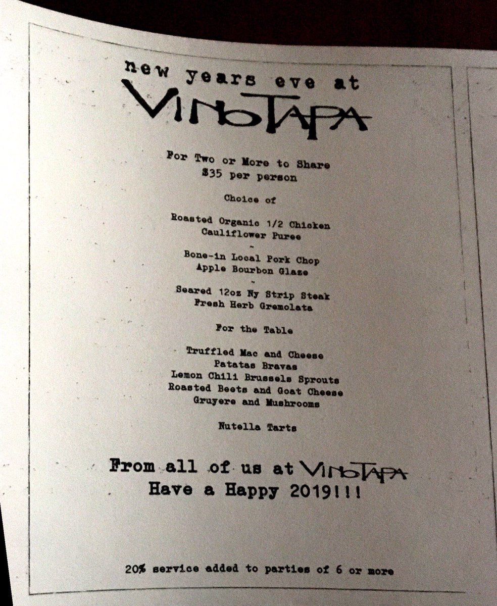 New Years Eve Tapas Tasting Menu, revealed! Join us tonight! We have a few spots left! Call now at ☎️: 212-725-8466 #newyearseve #nyc #nye #tapastasting #vinotapa