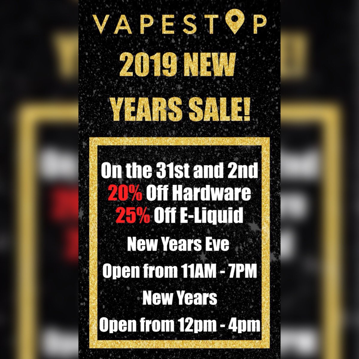 GoVapeStop's tweet image. Sale going on for the new year! Come in and take advantage!
#NewYearsEve #vape #vape放出 #vapelife #vapelyfe #vapechicago #vapefam #vapenation
