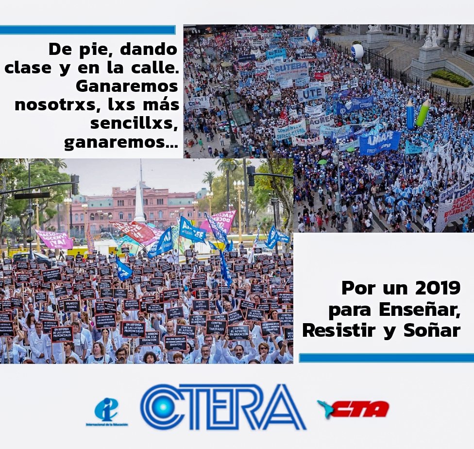 El 2019 debe ser el ultimo año en nuestra Argentina de un gobierno antipopular y el inicio de una nueva etapa eterna de alegría y felicidad para nuestro pueblo.