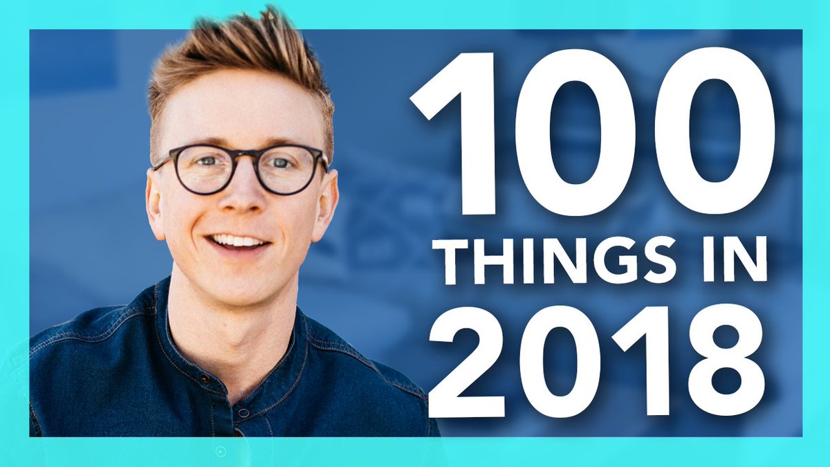 tyleroakley's tweet photo. NEW VIDEO: "100 Things We Did In 2018": https://t.co/nEXBHRGEVb (RT for a DM full of confetti &amp; balloons!! Happy New Year!!) ✨🎉🎈 https://t.co/g8TS5lMEkm