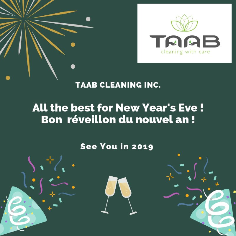 TAABCleaning's tweet photo. All the best for New Year's Eve !
Bon  réveillon du nouvel an !
@TAABCleaning TAAB Cleaning Inc. https://t.co/1yWLQnzoSF