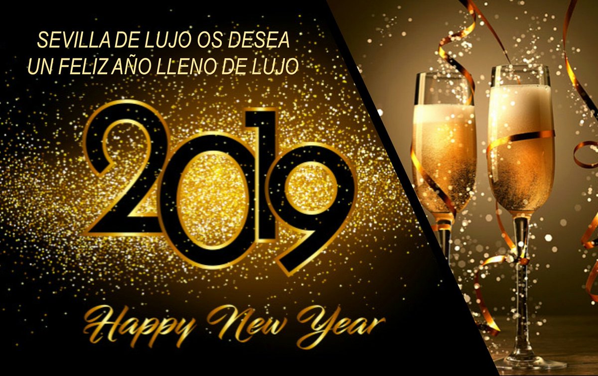 SevilladeLujo's tweet photo. SevilladeLujo os desea un Feliz Año! 🎊🎇🎉🍇🍾
#Feliz2019 #FelizAñoNuevo #FelizAño #HappyNewYear #HappyNewYear2019 https://t.co/qMaHElIDdU