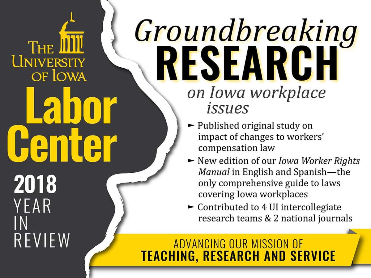 SavetheCenter's tweet photo. Celebrating another year of new research and resources to help Iowans confront today's workplace challenges! @uiowa #SaveOurLaborCenter #1u https://t.co/3r2s9eevTQ
