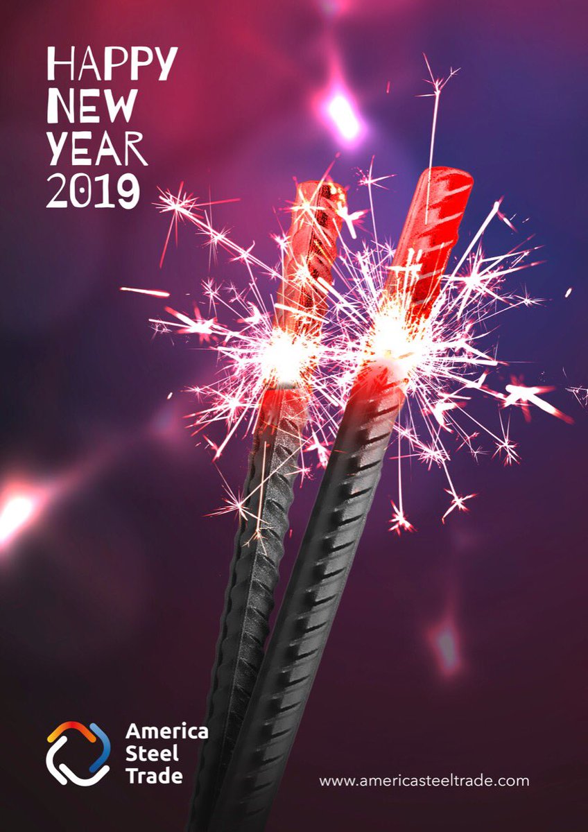 DenisZakutaev's tweet photo. Happy New Year !!  Wishing everyone a #10X 2019!! #HappyNewYear #DenisZakutaev #AmericaSteelTrade #SteelYear #rebar #rebarlights #🍾🍾🍾 # 🎄🎄🎄 https://t.co/uSeXj6A5hB