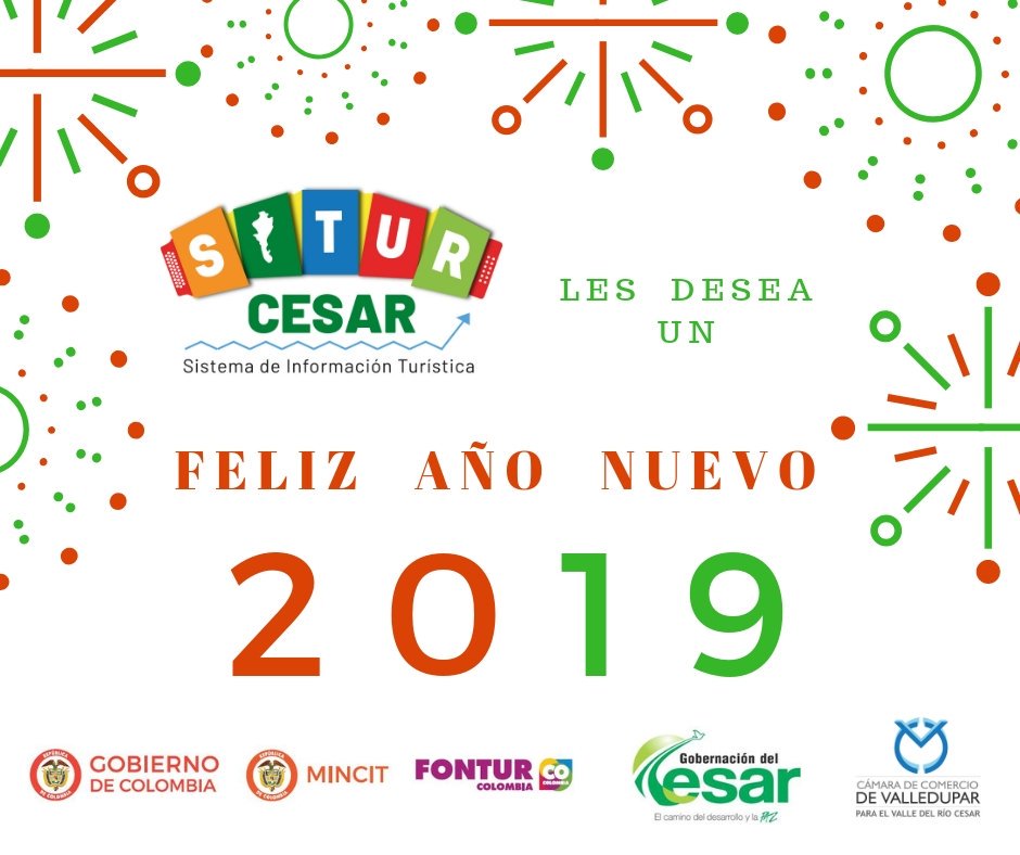 SiturCesar's tweet photo. Feliz Año Nuevo 2019 #SITURCesar https://t.co/4R1pkJohpE