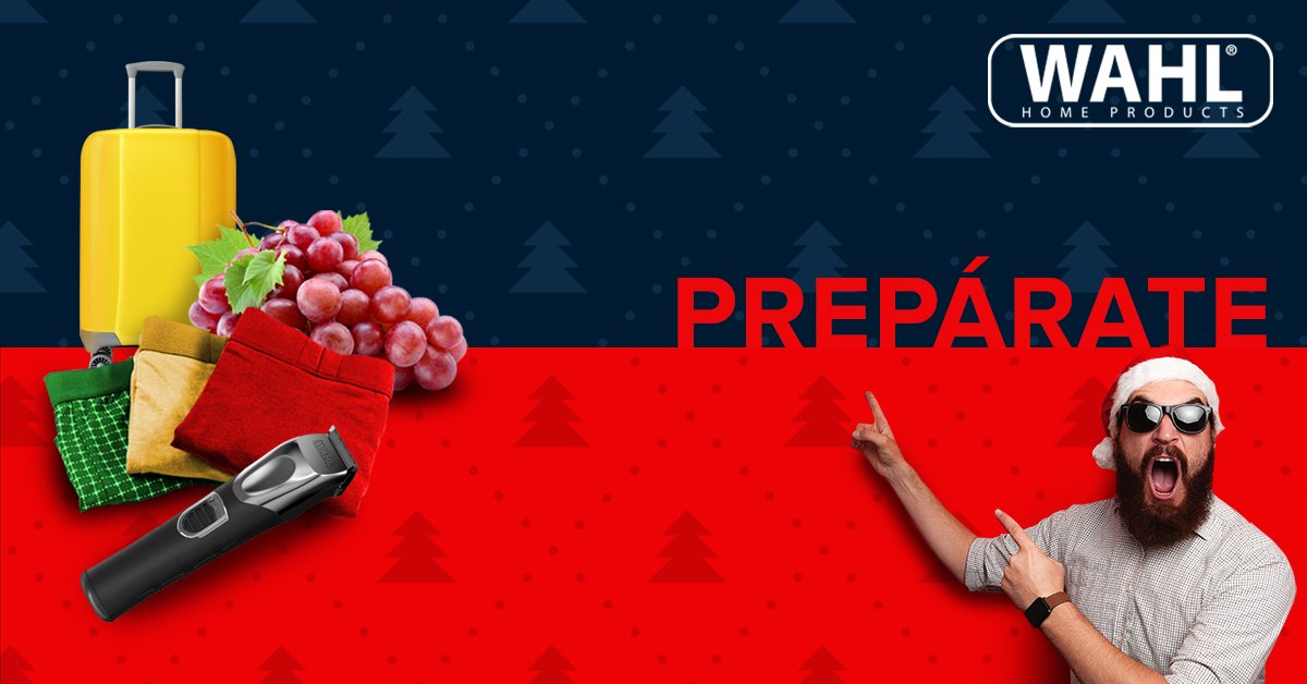 wahlmx's tweet photo. Cómo despedir el año con estilo (y buena suerte):

1. Uvas ✔
2. Calzones de la suerte ✔
3. Maletas listas para el próximo viaje ✔
4. Un buen aseo con la Wahl Lithium Ion Trimmer  ✔ https://t.co/g30jwwEOP3