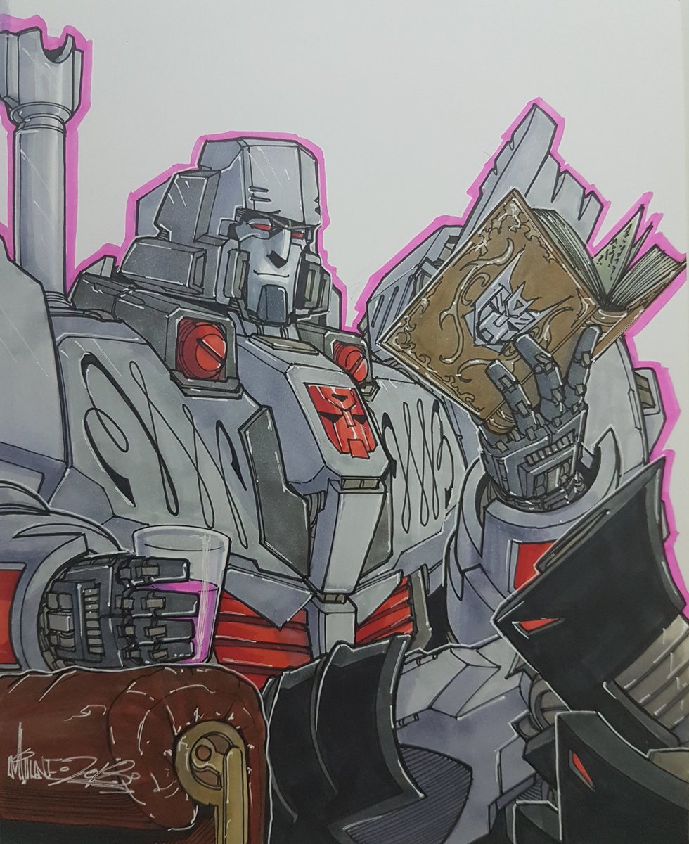 markerguru's tweet photo. Megatron commission. 
Must be a interesting read he's got there ;)
#transformers #mtmte #lostlight #IDW #megatron #commissions #copicmarkers https://t.co/DqkDnOfyZI