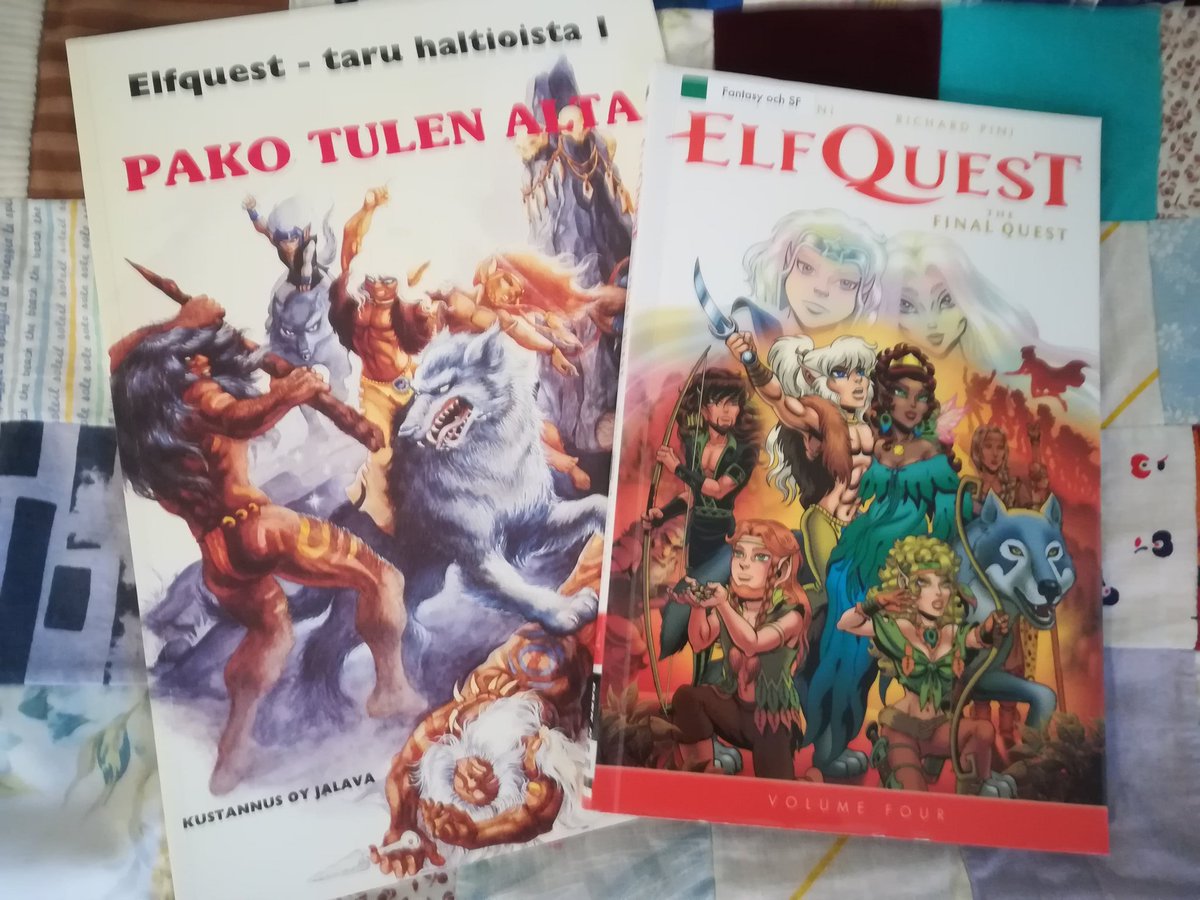Skwrl_'s tweet photo. The beginning and the end! Years ago I happened to pick up the 1st part of the Finnish translation of EQ at the local library. They only translated the 5 first chapters of the original quest, but those were read and re-read over and over #fortyyearsofpointedears https://t.co/15XgVz107w