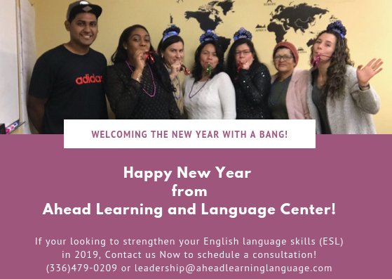 AheadLearnCLT's tweet image. Happy New Year from Ahead Learning and Language Center&apos;s ESL Instructor Mrs. Erika and students!
#ESL #Charlotte #Language #learning #CLT