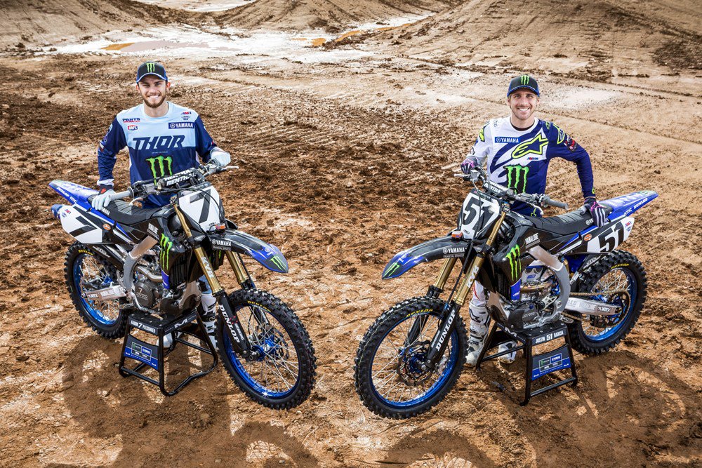 CycleNews's tweet photo. New Yamaha Factory Racing Squad to Contest 2019 AMA SX and MX Championships with YZ450F | Contesting the premier 450cc class in AMA Supercross will be the Monster Energy/Yamaha Factory Racing Team of #51 Justin Barcia and #7 Aaron… https://t.co/6DRt0l3qOL https://t.co/Wur1HnqWgu