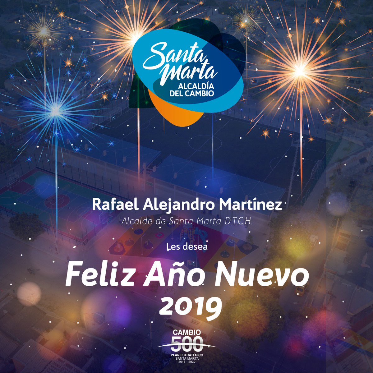 mrafael70's tweet photo. 2018 fue un gran año para Santa Marta, 2019 será aún mejor porque desde la #AlcaldíaDelCambio no pararemos de trabajar para consolidar el cambio, seguiremos haciendo de esta tierra un lugar para el buen vivir. Les deseo un Feliz y Próspero año nuevo. #Feliz2019 #HappyNewYear https://t.co/sKZiX7Kjyq