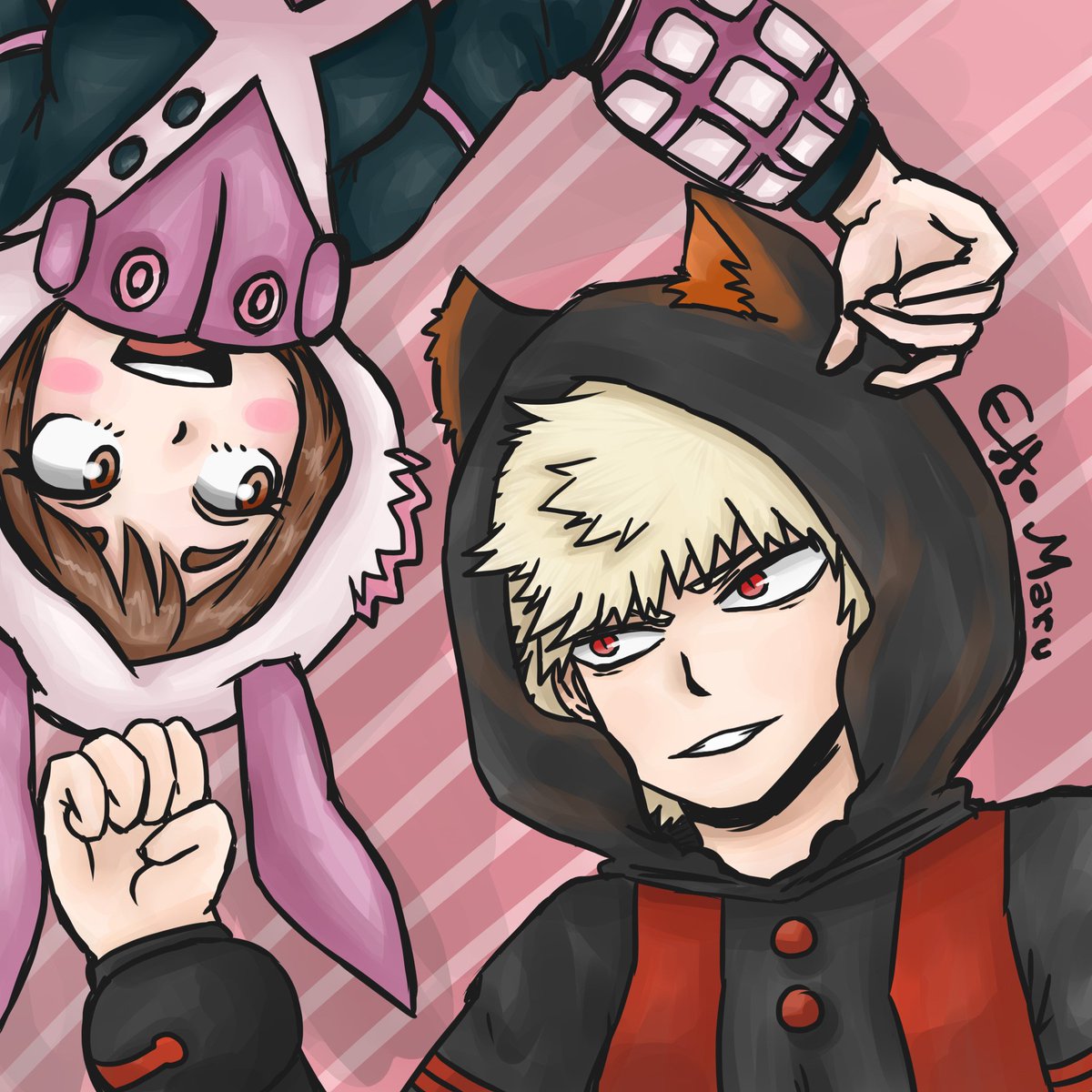 JustEtto's tweet photo. Last Drawing of the year! for the Last Secret Santa! i hope you like this Fluff @ricaannet of Kacchako Haven on discord! (Im so sorry for the late) 😄happy new year for everyone! #kss18 #kacchakosecretsanta18 #kacchako #BNHA https://t.co/GnXpaaDWBW