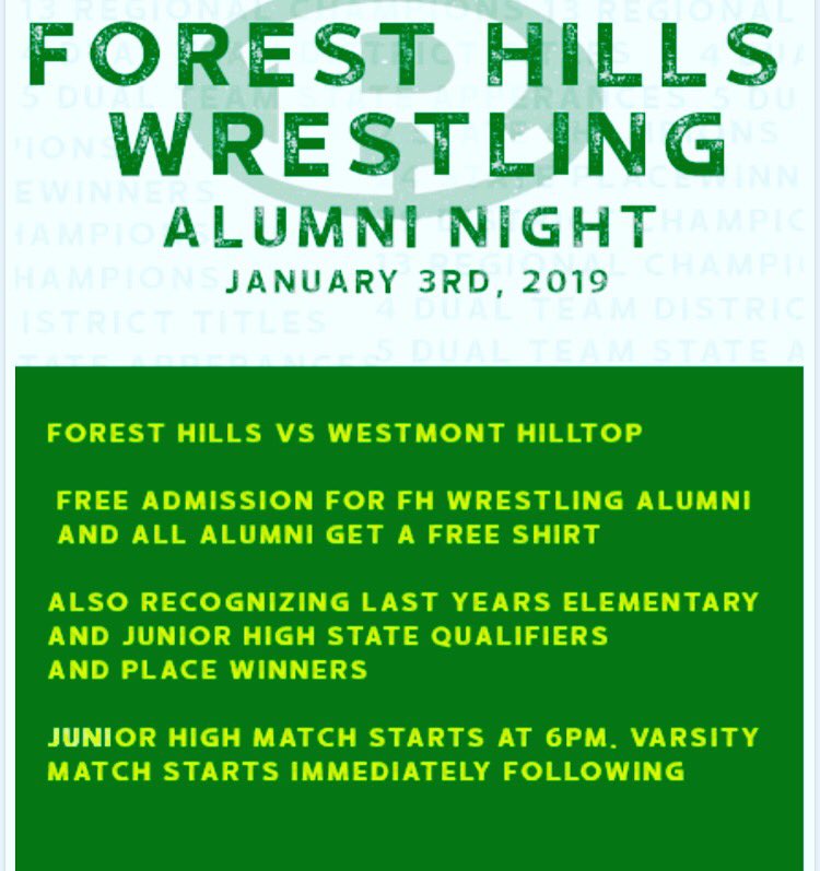 fh_wrestling's tweet image. REMINDER!! ALUMNI AND YOUTH RECOGNITION NIGHT IS THIS THURSDAY!!

Hope to see all of you there!
💯🔥