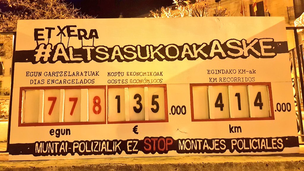 Altsasugurasoak's tweet photo. 778 días encarcelados
135 000€ en gastos
414 000 km recorridos
#AltsasukoakASKE #Altsasu
Este es el balance en cifras que nos deja el 2018. En el 2019, ¡QUEREMOS JUSTICIA DE UNA VEZ!
#UrteBerriOn #feliz2019
Eskerrik asko bihotzez gure ondoan zaudeten guztioi! Maite zaituztegu! https://t.co/J6ujXeOLFY