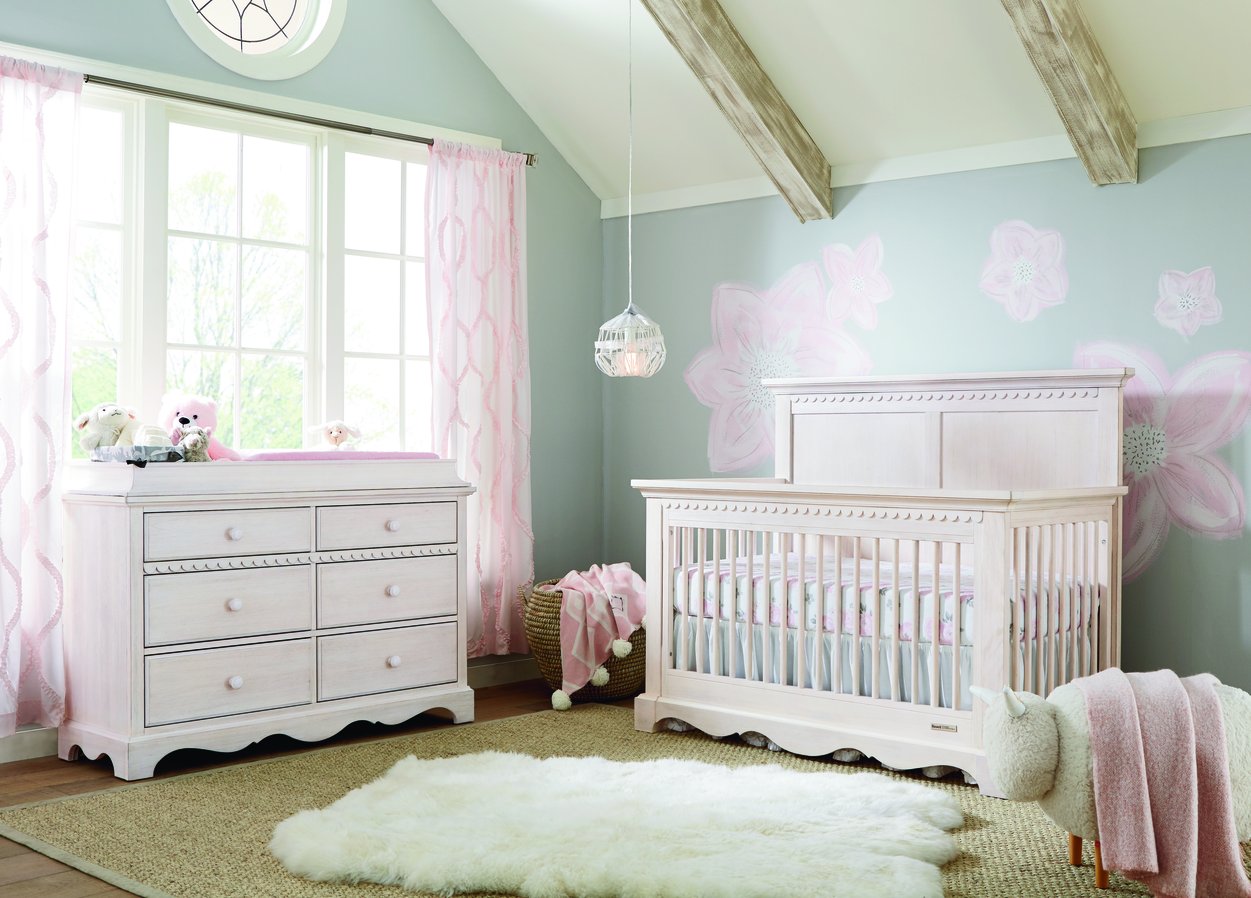 Sage green with pink