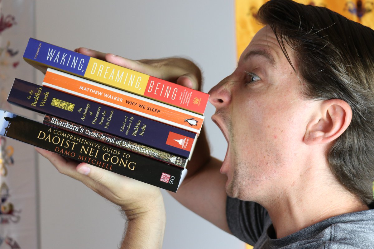 JasonGregory33's tweet photo. My top 5 books for 2018 is comprised of a motley crew of deep thinkers from modern and ancient times, including the Buddha, Shankara, @evantthompson, @sleepdiplomat, and my good friend @damoneigong Find out my top 5 books for 2018 here: https://t.co/Jd2nteaiKM #JasonGregory https://t.co/WfeDRKX8r5