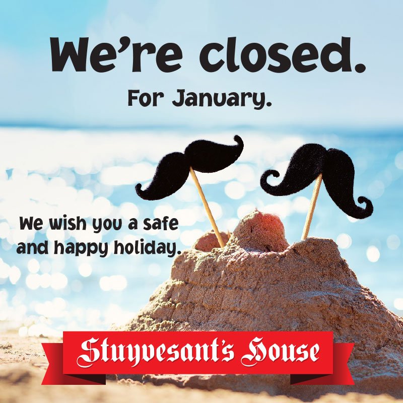 Happy holidays! Come see us at the end of January. #stuyvesant