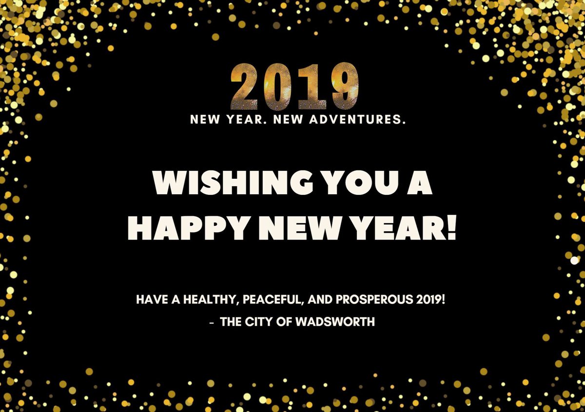 CityOfWadsworth's tweet photo. #HappyNewYear, Wadsworth!
#Cheers to 2019! ππππ
#CityofWadsworth #ACommunityUnmatched #CommunityPowered #APublicPowerCommunity #NortheastOhio #TwoZeroOneNine https://t.co/2SfyoaWsgm
