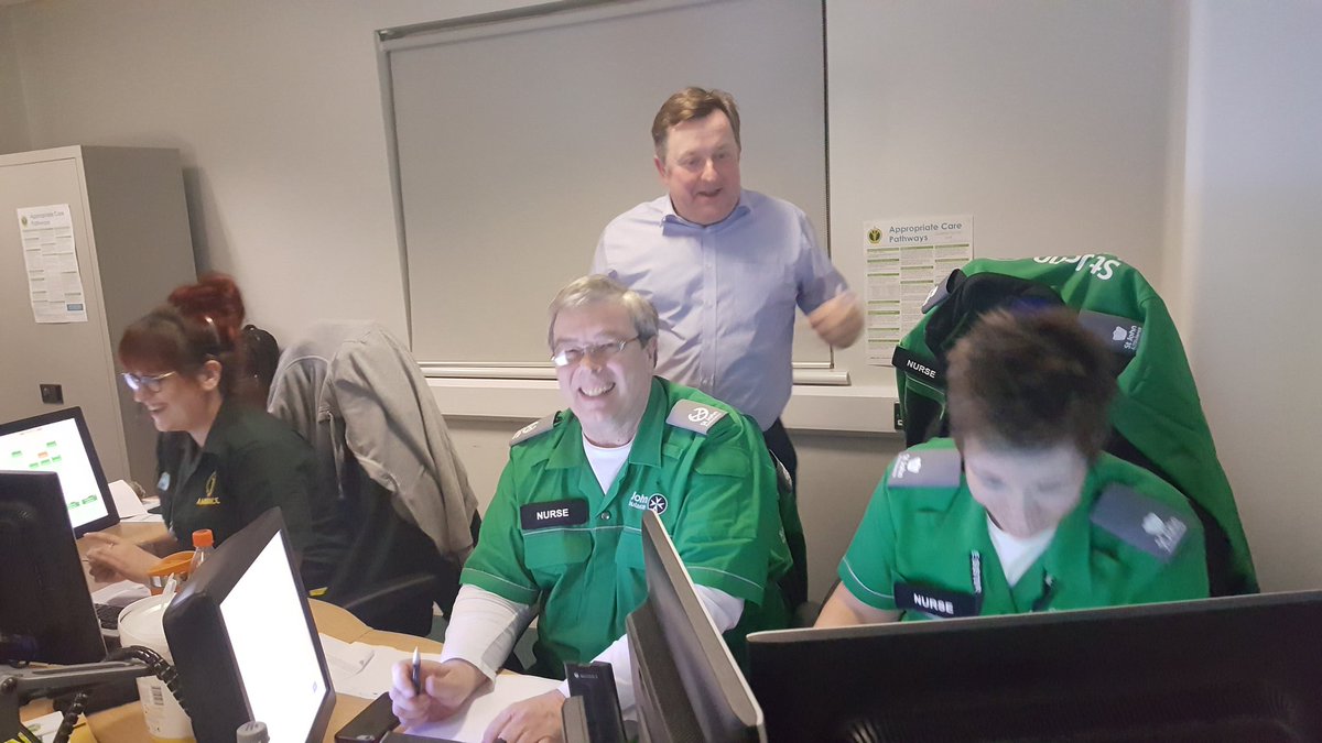 JW_3736's tweet photo. One might say the calm before the ... well lets not ... NIAS emergency control just before midnight ... happy to host colleagues from SJA and @markataylor16 who also enjoyed seeing the work of Tara and Ciaran on our Clinical Support Desks ... smiles all round then https://t.co/VaC8u340Yn