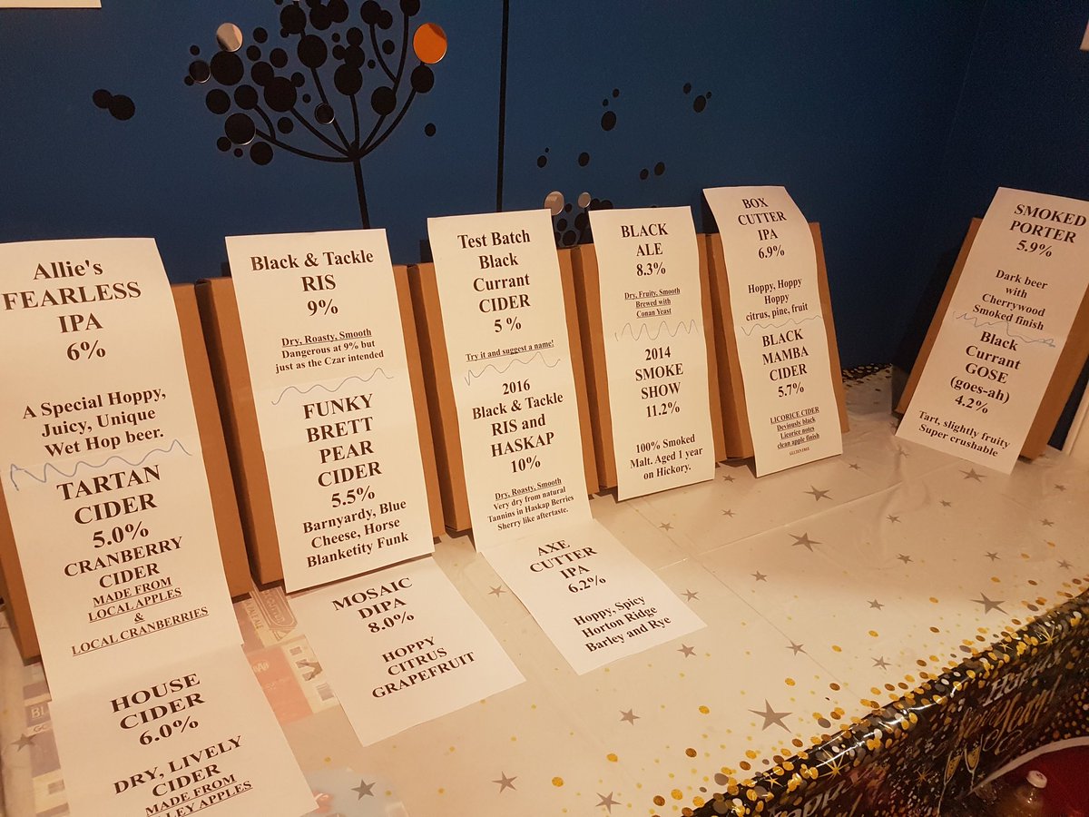 15 different things to try tonight at The Core in Wolville. Open until 1am tonight. 2oz tickets for a buck each so come try them all. Cheers! #NYE #nscraftbeer