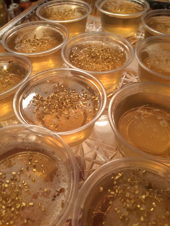 HauntingHope's tweet image. [Slides tray of champagne jello shots to @TroubledBex] Shall we do a little celebrating?