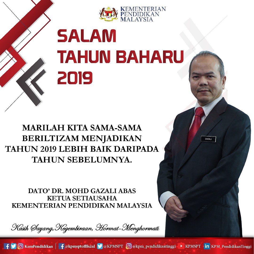 Naib Canselor Pengurusan Drb Hicom U Mengucapkan Sekalung Tahniah Kepada Ybhg Datuk Dr Gazali Abas Di Atas Perlantikan Beliau Sebagai Ketua Setiausaha Kementerian Pendidikan Malaysia Drb Hicom University Of Automotive Malaysia