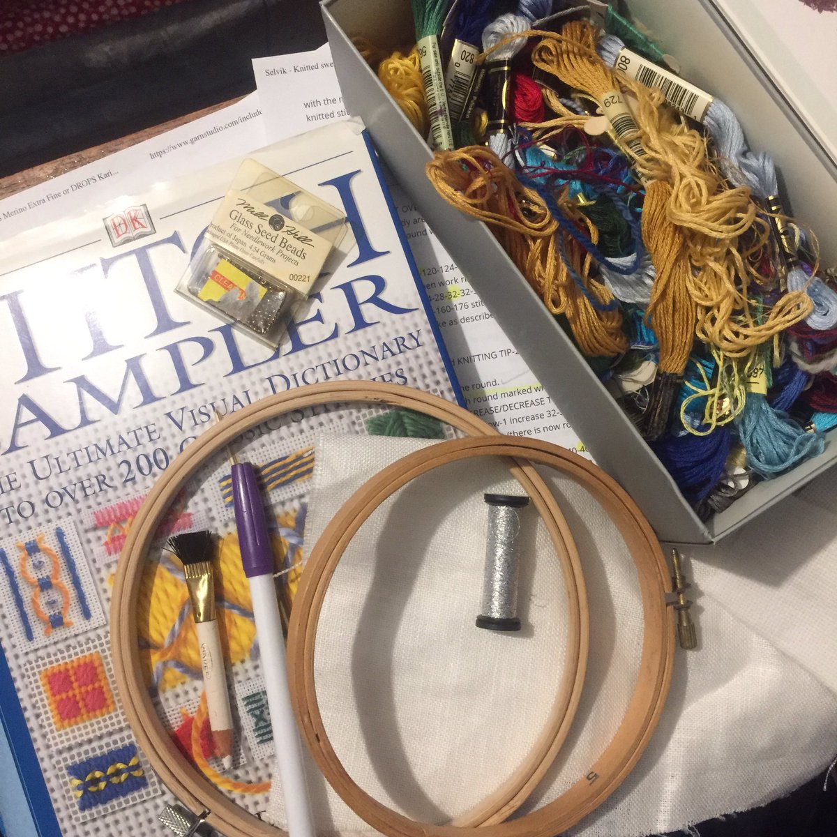 zannafredland's tweet photo. Heading into #FunADay2019 with no plan besides “I don’t know, some kind of embroidery thing?” I am DOOMED. @Fun_a_Day_Pgh @gollygoshgee https://t.co/Kyh1E6TKUi