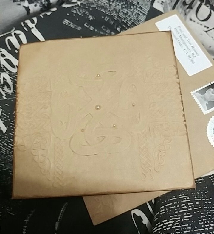 While cleaning out some drawers today, I found the wedding invite @HazardThoughts sent to me. :)