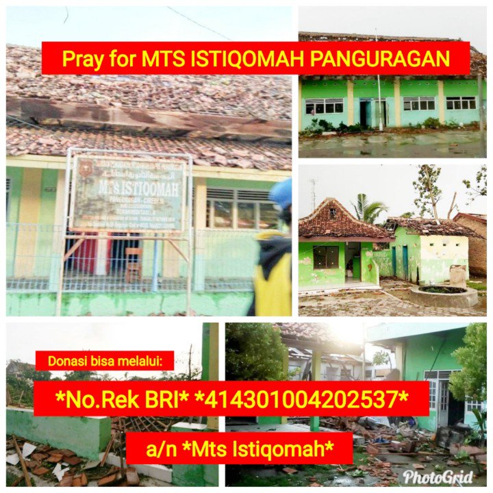 Mari berbagi untuk yg terkena musibah terutama fasilitas pendidikan.....