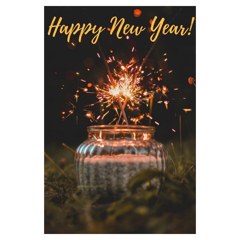 Let 2019 be a year filled with success, great food, even greater friendships, the best health, amazing achievements and lots of laughter!
Let's make it the best year ever!