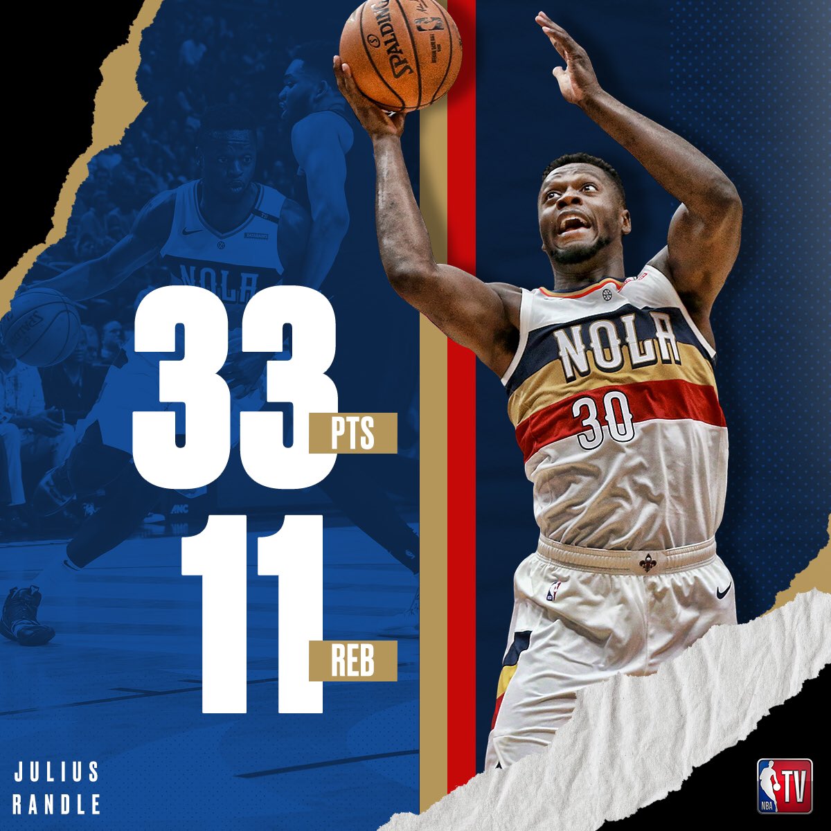 NBATV's tweet image. No AD, no problem. Julius Randle came ready to play! 💪

#DoItBig