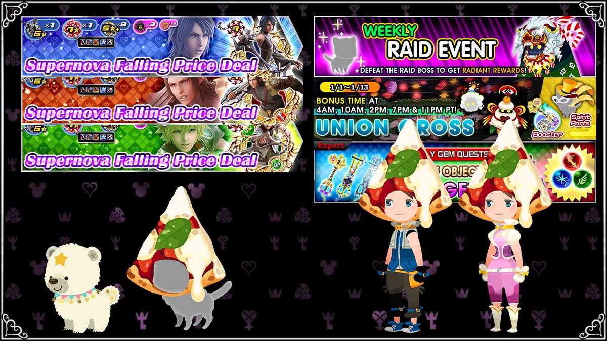 kh_ux_ES's tweet photo. Llegan las noticias con respecto a Año nuevo.
Llega el trio de BBS en modo SB, también el nuevo montly gem quest, Nuevo raid boss y unión cross.
Llegan nuevos avatar board y accesorios para nuestra pet
#KHUX. https://t.co/ZPmdzKxnZG