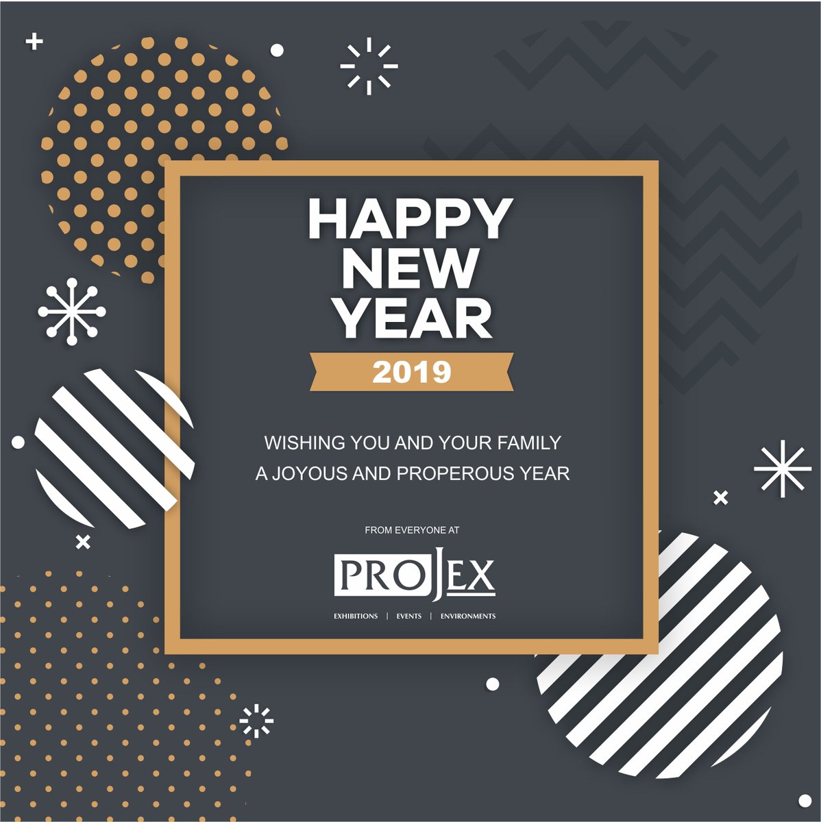 ProjexDubai's tweet photo. Wishing all of you a BLESSED and PROSPEROUS NEW YEAR from everyone @ProjexDubai.
#ProjexDubai #eventprofs #exhibitionstandbuilders #NewYear2019 https://t.co/yRYVg0CSGw