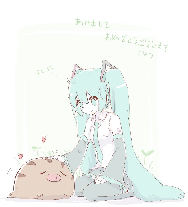 初音ミク 「2019ねん
改めて皆さんあけおめ

やっぱり何が描こうと思ったのでこの落書きを」|Neji-pan💊😷😷のイラスト