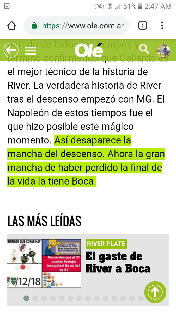 Notibostero's tweet photo. Nunca pero nunca se va a borrar la #mancha de la B. Ni ganando 10 #Libertadores seguidas. Descender de categoria es lo peor que le puede pasar a un club. @CostaFebreOK #RiBer #Descenso #OleGallina https://t.co/qqKQ7oOWJm