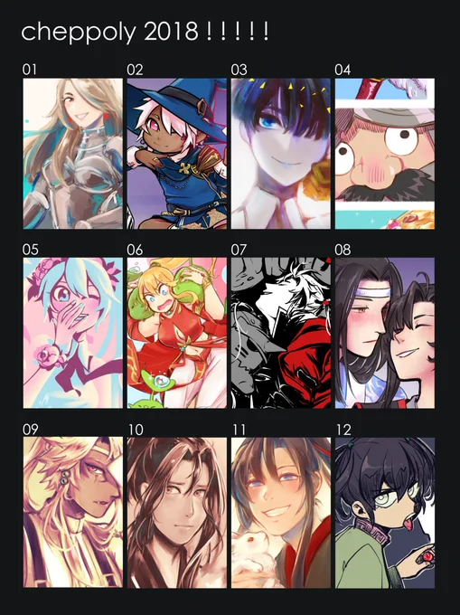 my 2018 art summary ! ! ! 

most came out in a big rush in the latter half of the year...maybe i didn't improve, but even though i didn't draw often this year, when i did it was certainly with more passion than ever before! i will try my best this year to keep it burning!! ? 