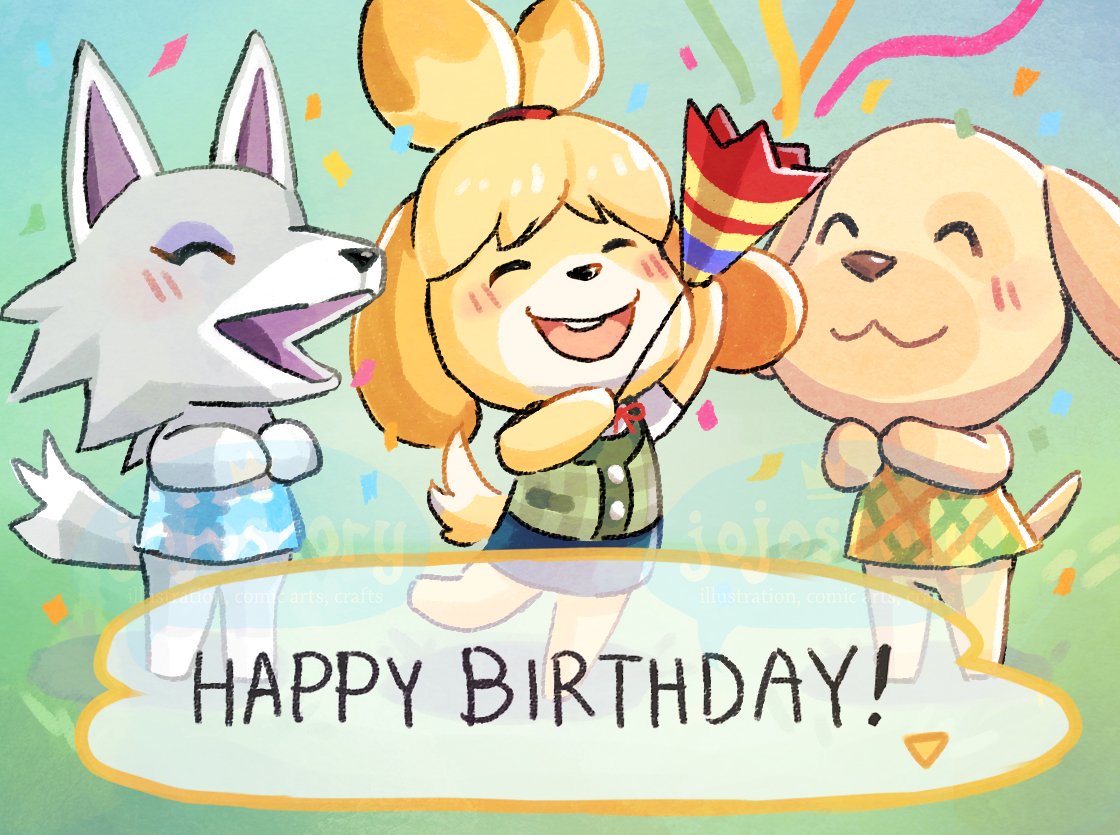 joy (조이) ✨🌱🌙 on Twitter: "LAST MINUTE ILLUST FOR 2018!! Got the animal  crossing birthday card pic done and it works well for new year's too I  guess! 😂 https://t.co/i9QjJEDDcZ" / Twitter